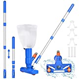 Kit de aspiradora de piscina mejorado, tina de aspiradora de piscina portátil con cepillo, bolsa de hojas y poste de 40 '' Ideal para piscinas sobre el suelo e inflables, spa, estanque, fuente